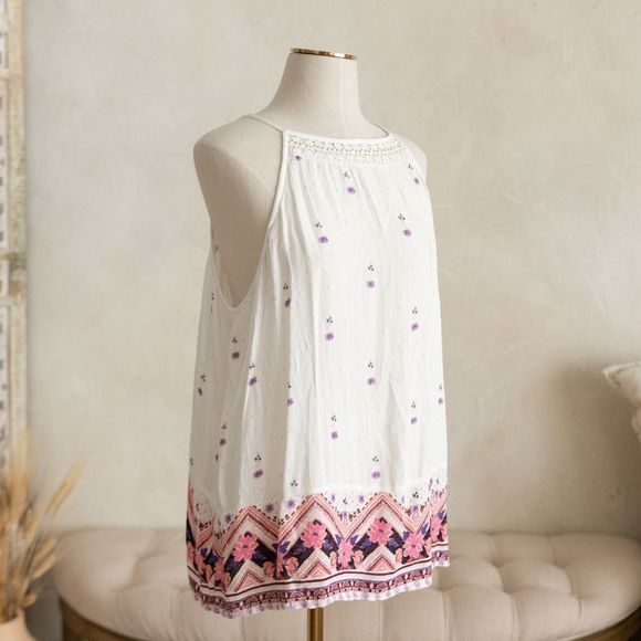 Mudd White Floral Motif Halter Top size XXL - Picture 1 of 10
